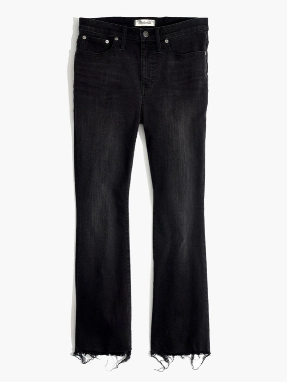 NWOT Madewell Cali Demi-Boot Jeans in Berkeley Black Chewed-Hem Edition Size 28